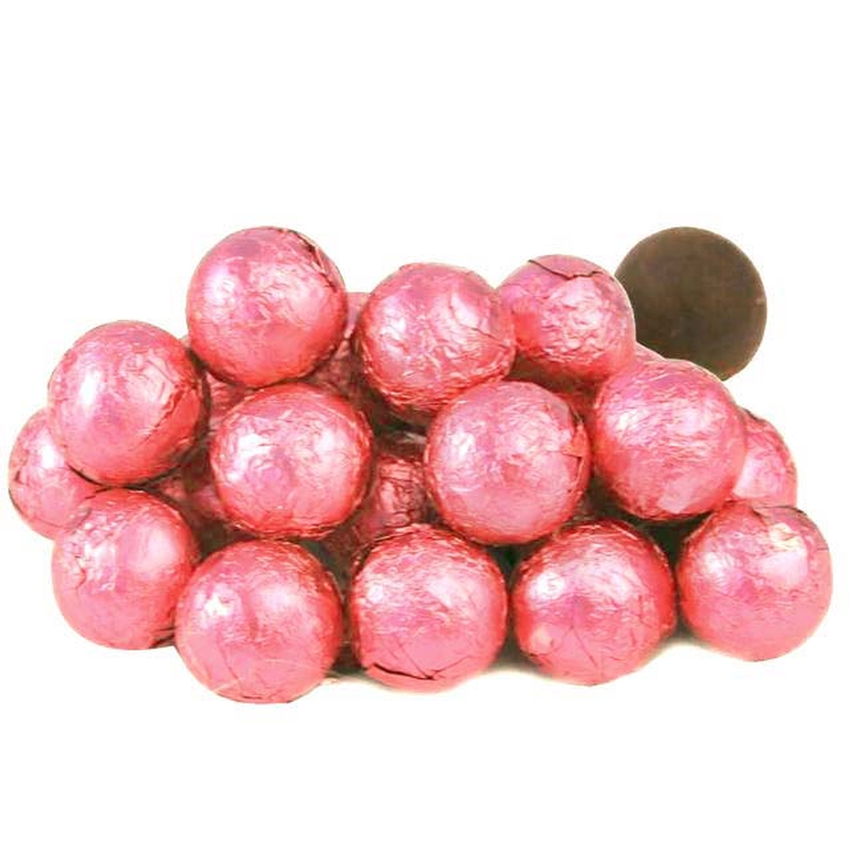 Hot Pink Foiled Milk Chocolate Balls • Chocolate Candy Delights • Bulk