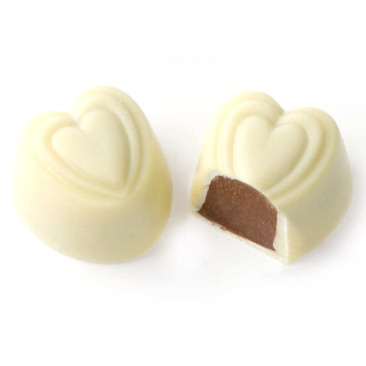 white chocolate heart