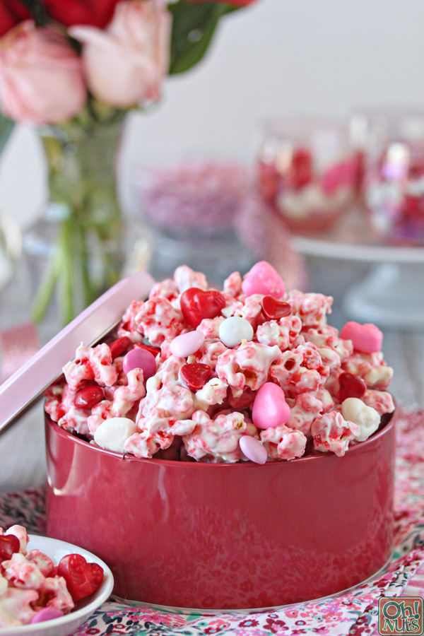 Perfectly Pink Valentine’s Day Popcorn | Oh Nuts Blog